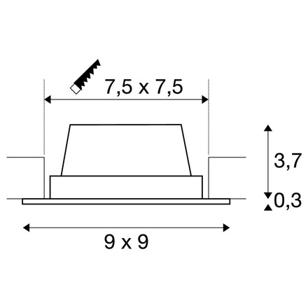 BIG WHITE FRAME BASIC, vestavné svítidlo, LED, 3000K, černé matné, sada, 9,4 W, vč. ovladače 112720