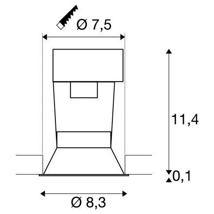 BIG WHITE HORN 1, vestavné svítidlo, QPAR51, jedna žárovka, kulaté, bílé matné, max. 50 W, vč. upínacích pružin 112911