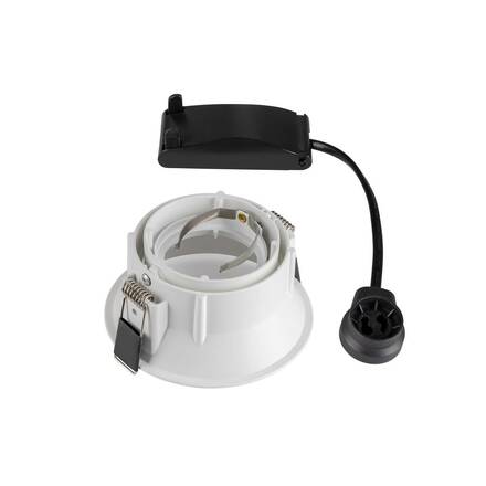 BIG WHITE HORN-T, vestavné svítidlo, QPAR51, kulaté, bílé matné, výkyvné, max. 50 W, vč. upínacích pružin 113141