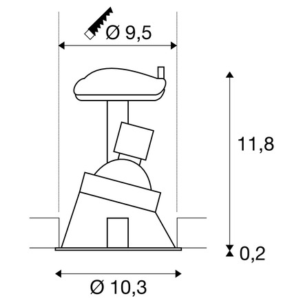 BIG WHITE HORN-A, vestavné svítidlo, QPAR51, kulaté, bílé matné max. 50 W, vč. upínacích pružin 113151