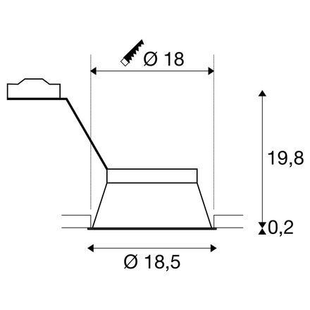 BIG WHITE HORN-T, vestavné svítidlo, QPAR111, kulaté, černé, max. 75 W 113170