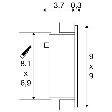 BIG WHITE FRAME CURVE, vestavné svítidlo, LED, 3000K, hranaté, bílé matné, vč. listových pružin 113292