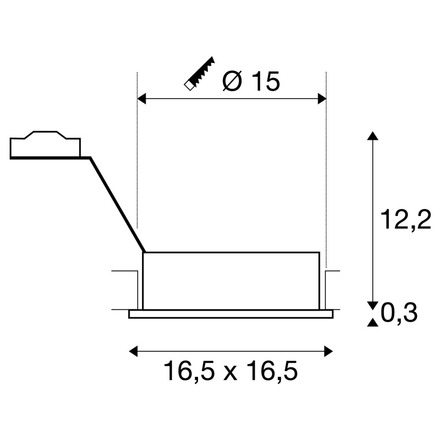 BIG WHITE NEW TRIA 1, vestavné svítidlo, jedna žárovka, QPAR111, hranaté, černé matné, max. 75 W, vč. listových pružin 113830