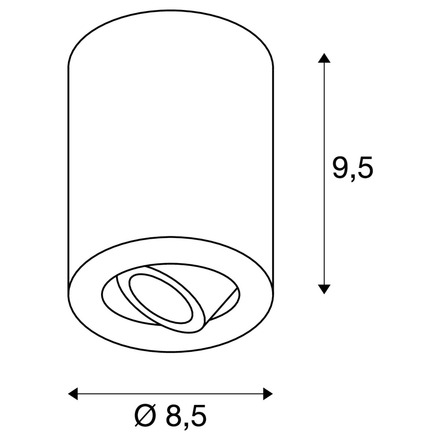 BIG WHITE TRILEDO ROUND CL, stropní svítidlo, LED, 3000K, kulaté, černé matné, 38°, 6,2 W, vč. ovladače 113930