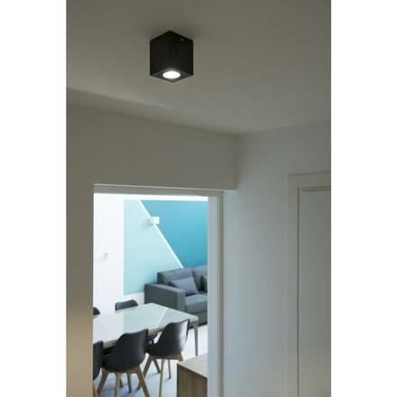 BIG WHITE TRILEDO SQUARRE CL, stropní svítidlo, LED, 3000K, hranaté, černé matné, 38°, 6,2 W, vč. ovladače 113940