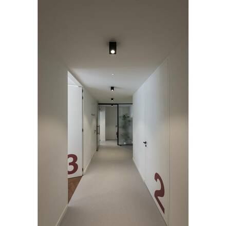 BIG WHITE TRILEDO SQUARRE CL, stropní svítidlo, LED, 3000K, hranaté, černé matné, 38°, 6,2 W, vč. ovladače 113940