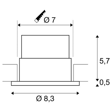 BIG WHITE PATTA-F, vestavné svítidlo, LED, 3000K, kulaté, černé, 38°, vč. ovladače 114440