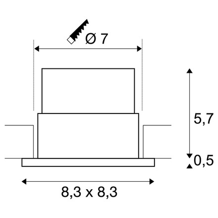 BIG WHITE PATTA-F, vestavné svítidlo, LED, 3000K, hranaté, černé matné, 38°, vč. ovladače 114450