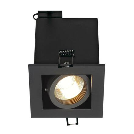 BIG WHITE KADUX 1, vestavné svítidlo, jedna žárovka, QPAR51, hranaté, černé matné, max. 50 W, vč. upínacích pružin 115510