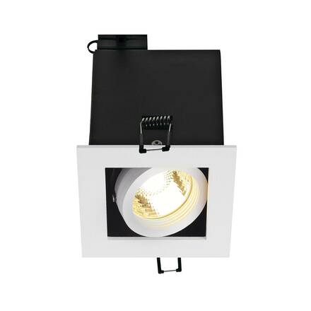 BIG WHITE KADUX 1, vestavné svítidlo, jedna žárovka, QPAR51, hranaté, bílé matné, max. 50 W, vč. upínacích pružin 115511