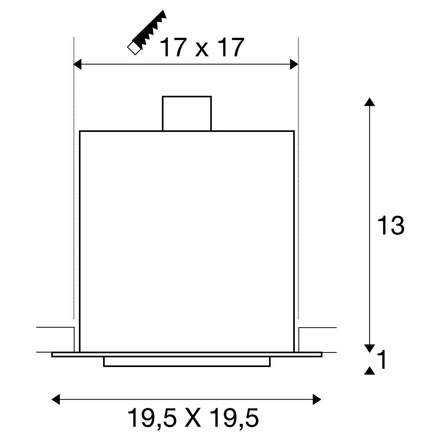 BIG WHITE KADUX 1, vestavné svítidlo, jedna žárovka, QPAR111, hranaté, černé matné, max. 75 W 115540