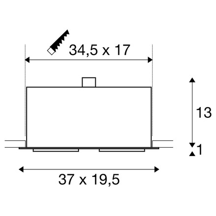 BIG WHITE KADUX 2, vestavné svítidlo, dvě žárovky, QPAR111, obdélníkové, bílé matné, max. 150 W 115551