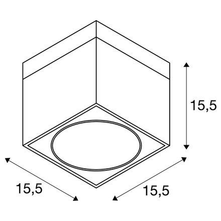 BIG WHITE KARDAMOD, stropní svítidlo, jedna žárovka, QPAR111, hranaté, černé matné, max. 75 W 117100
