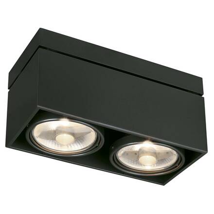BIG WHITE KARDAMOD, stropní svítidlo, dvě žárovky, QPAR111, obdélníkové, černé matné, max. 150 W 117110