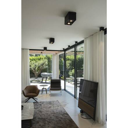 BIG WHITE KARDAMOD, stropní svítidlo, dvě žárovky, QPAR111, obdélníkové, černé matné, max. 150 W 117110