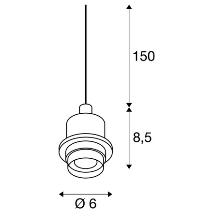 BIG WHITE FENDA, závěs, A60, bílý, bez stínítka, bez rozety, otevřený kabel, max. 60 W 132661