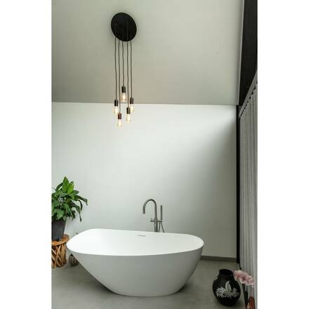 BIG WHITE FITU, závěsné svítidlo, A60, kulaté, černé, kabel 5 m bez koncovky, max. 60 W 132690
