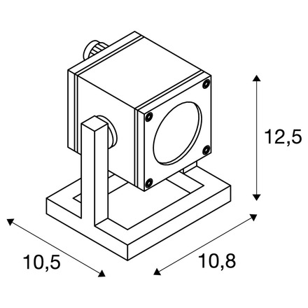 BIG WHITE CUBIX 1, venkovní stojací lampa, jedna žárovka, QPAR51, IP44, hranatá, antracit, úsporná žárovka, max. 25 W 132835