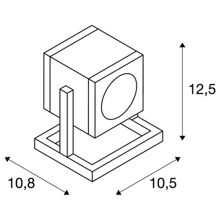 BIG WHITE CUBIX 1, venkovní stojací lampa, jedna žárovka, QPAR51, IP44, hranatá, antracit, úsporná žárovka, max. 25 W 132835