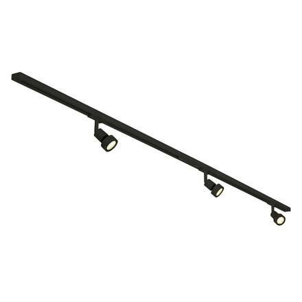 BIG WHITE 1FÁZOVÁ VYSOKONAPĚŤOVÁ SADA, tři žárovky, LED GU10 51 mm, černá, vč. vysokonapěťové přípojnice 2x1 m, 3x hlava svítidl