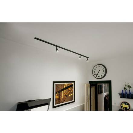 BIG WHITE 1FÁZOVÁ VYSOKONAPĚŤOVÁ SADA, tři žárovky, LED GU10 51 mm, černá, vč. vysokonapěťové přípojnice 2x1 m, 3x hlava svítidl