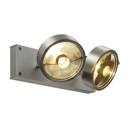 BIG WHITE KALU, nástěnné a stropní svítidlo, dvě žárovky, QPAR111, kulaté, kartáčovaný Al, max. 150 W 147316