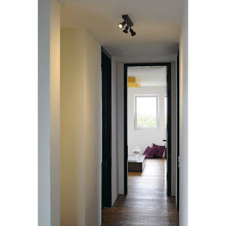 BIG WHITE PURI 3, nástěnné a stropní svítidlo, tři žárovky, QPAR51, černé matné, max. 150 W, s dekoračním kroužkem 147380