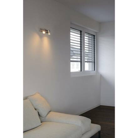 BIG WHITE ASTO 2, nástěnné a stropní svítidlo, dvě žárovky, QPAR51, kartáčovaný Al, max. 150 W 147442