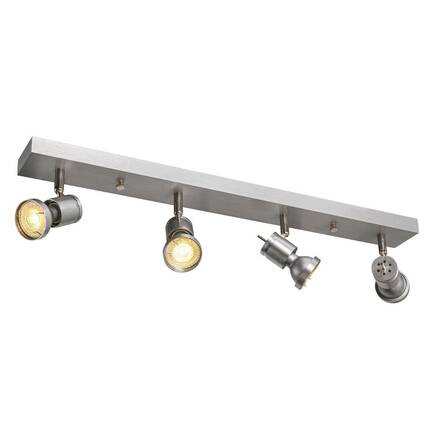 BIG WHITE ASTO 4, nástěnné a stropní svítidlo, čtyři žárovky, QPAR51, kartáčovaný Al, max. 300 W 147444