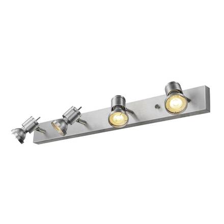 BIG WHITE ASTO 4, nástěnné a stropní svítidlo, čtyři žárovky, QPAR51, kartáčovaný Al, max. 300 W 147444