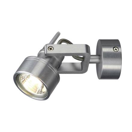 BIG WHITE INDA, nástěnné a stropní svítidlo, bodové svítidlo, QPAR51, kartáčovaný Al, max. 50 W 147559