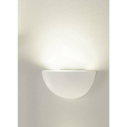 BIG WHITE PLASTRA 101, nástěnné svítidlo, C35, půlkulaté, bílá sádra, max. 40 W 148013