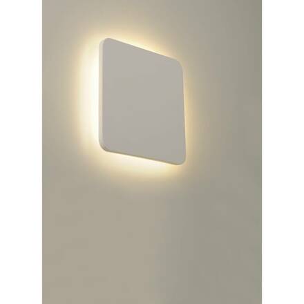 BIG WHITE PLASTRA SQUARE, nástěnné svítidlo, pásek LED, 3000K, hranaté, bílá sádra, max. 10,8 W 148019