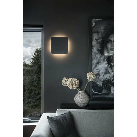 BIG WHITE PLASTRA SQUARE, nástěnné svítidlo, pásek LED, 3000K, hranaté, bílá sádra, max. 10,8 W 148019
