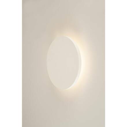 BIG WHITE PLASTRA, nástěnné svítidlo, LED, 3000K, kulaté, bílá sádra, pr. 30 cm 148091