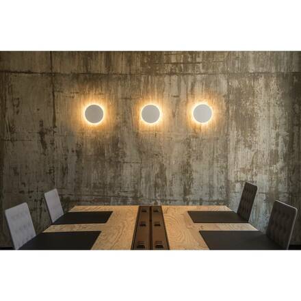 BIG WHITE PLASTRA, nástěnné svítidlo, LED, 3000K, kulaté, bílá sádra, pr. 30 cm 148091