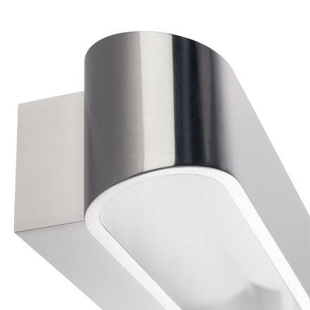 BIG WHITE ASSO 300, nástěnné svítidlo, LED, 3000K, oválné, kartáčovaný Al/bílé, D/Š/V 30/9,5/7 cm 151275
