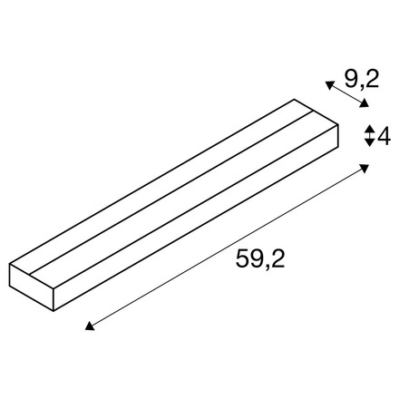 BIG WHITE SEDO 14, nástěnné svítidlo, LED, 3000K, hranaté, bílé, satinované sklo, D/Š/V 59,5/8,5/4 cm, 17 W 151781
