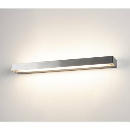 BIG WHITE SEDO 14, nástěnné svítidlo, LED, 3000K, hranaté, kartáčovaný Al, satinované sklo, D/Š/V 59,5/8,5/4 cm, 17 W 151786