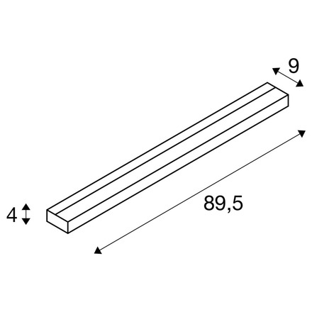 BIG WHITE SEDO 21, nástěnné svítidlo, LED, 3000K, hranaté, bílé, satinované sklo, úsporná žárovka, D/Š/V 89,5/8,5/4 cm, 33 W 151
