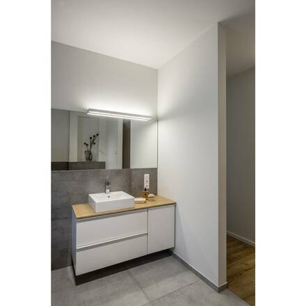BIG WHITE SEDO 21, nástěnné svítidlo, LED, 3000K, hranaté, kartáčovaný Al, satinované sklo, D/Š/V 89,5/8,5/4 cm, úsporná žárovka