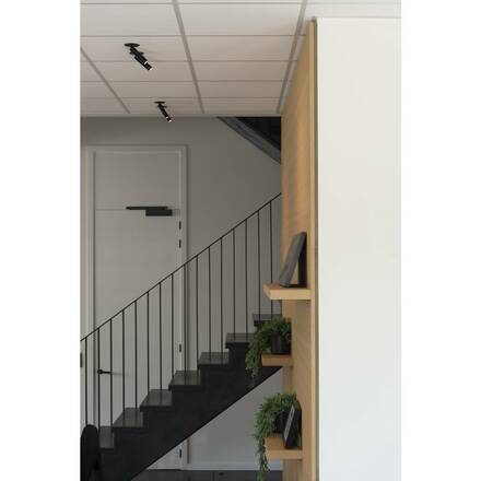 BIG WHITE KARPO, vestavné svítidlo, jedna žárovka, LED, 3000K, černé, plochá rozeta, 7,5 W 152380