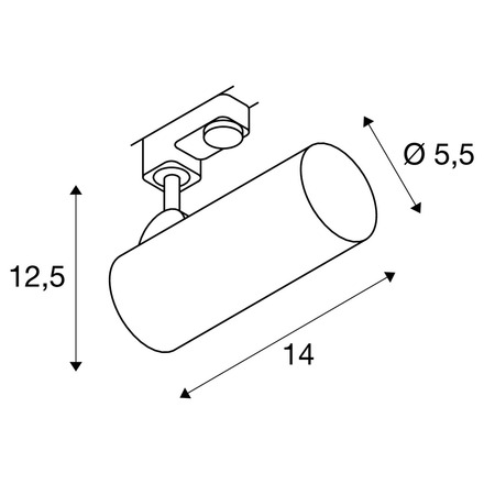 BIG WHITE HELIA 50, zářivka na 3fázovou vysokonapěťovou napájecí kolejnici, LED, 3000K, bílá, 35°, vč. 3fázového adaptéru 152961