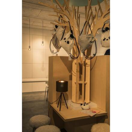 BIG WHITE FENDA, stolní lampa, podstavec svítidla, A60, černá, bez stínítka, max. 40 W, vč. vypínače v síťovém kabelu 155540