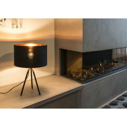 BIG WHITE FENDA, stolní lampa, podstavec svítidla, A60, černá, bez stínítka, max. 40 W, vč. vypínače v síťovém kabelu 155540