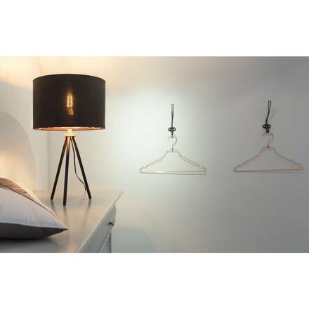 BIG WHITE FENDA, stolní lampa, podstavec svítidla, A60, černá, bez stínítka, max. 40 W, vč. vypínače v síťovém kabelu 155540