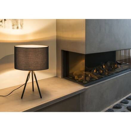 BIG WHITE FENDA, stolní lampa, podstavec svítidla, A60, černá, bez stínítka, max. 40 W, vč. vypínače v síťovém kabelu 155540