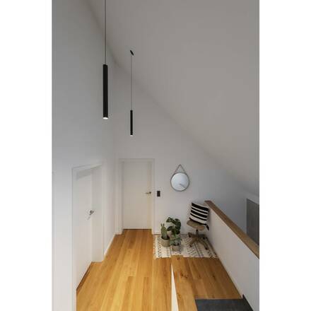 BIG WHITE HELIA 60, závěsné svítidlo, LED, 3000K, kulaté, černé, plochá rozeta k vestavbě, 7,5W  158400