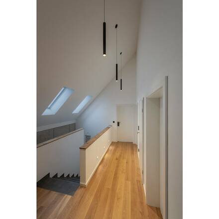 BIG WHITE HELIA 60, závěsné svítidlo, LED, 3000K, kulaté, černé, plochá rozeta k vestavbě, 7,5W  158400