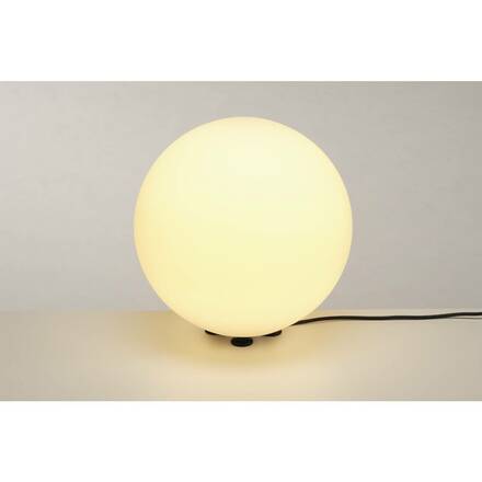 BIG WHITE ROTOBALL FLOOR 40, venkovní stojací lampa, TC-(D,H,T,Q)SE, IP44, koule, bílá, pr. 40 cm, max. 24 W 227220